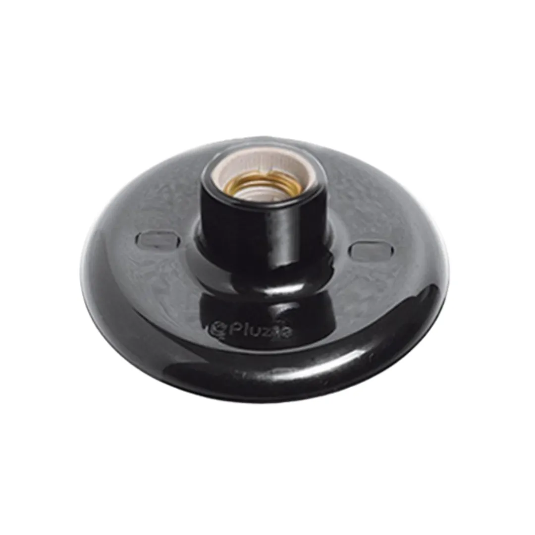 PLAFON PRETO 100 WATS, BOCAL PORCELANA PLUZIE