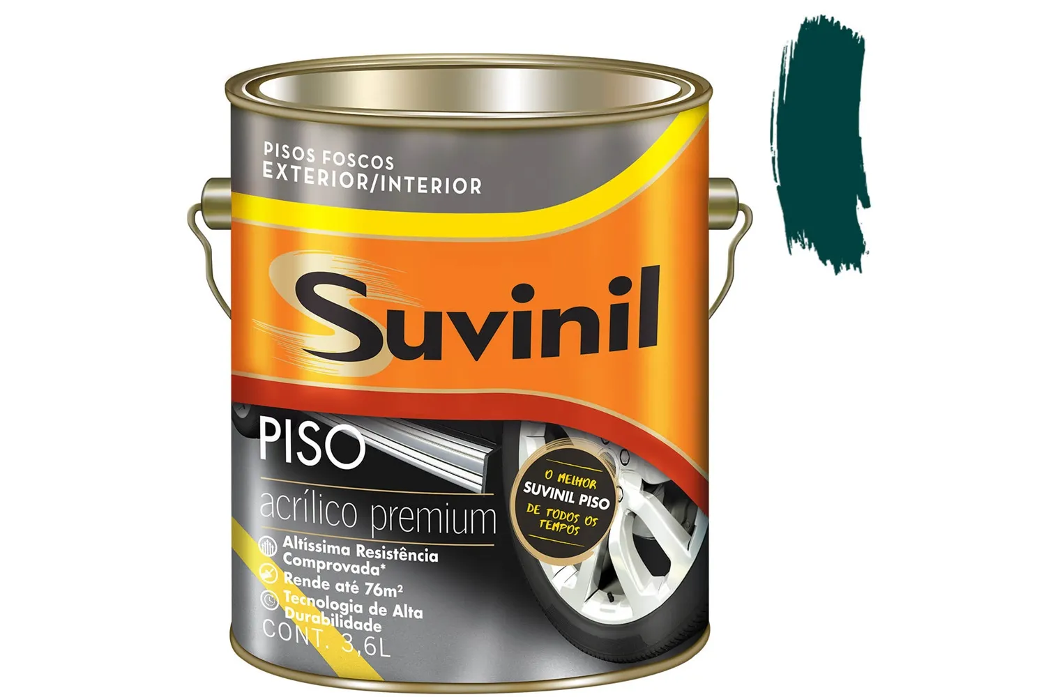 TINTA PARA PISO ACRILICO PREMIUM FOSCO VERDE 3,6L SUVINIL