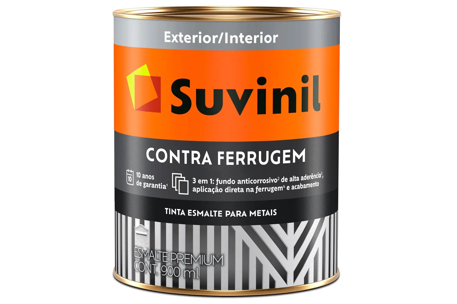 ESMALTE PREMIUM CEP CONTRA FERRUGEM BRILHANTE BRANCO 0,9L SUVINIL