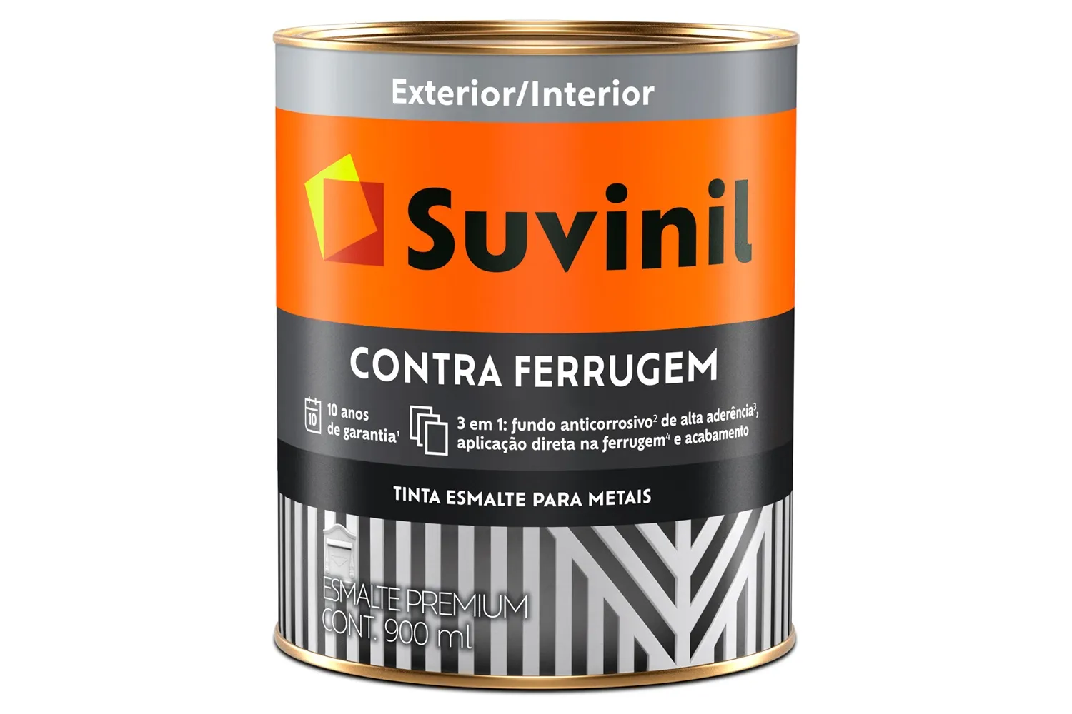 ESMALTE PREMIUM CEP CONTRA FERRUGEM BRI CINZA MEDIO 0,9L SUVINIL