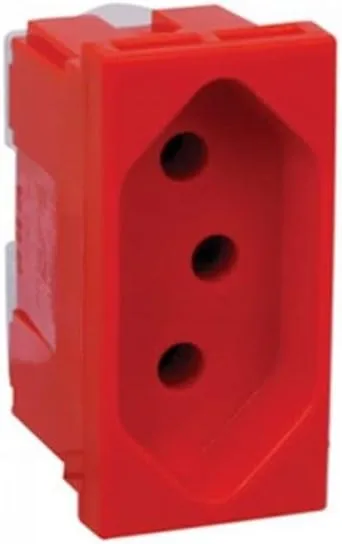 TOMADA 2P+T 10A 250V BPARAFUSO 1M VERMELHA - PIAL PIAL