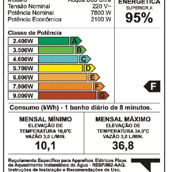 Foto 5 de CHUVEIRO ACQUA DUO BC/ROSE 220V/7800W - 7510124