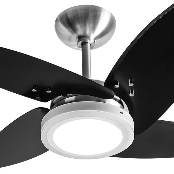 Foto 2 de VENTILADOR AZZAM LED 127V 4P ALUM ESCOVADO PR TRON
