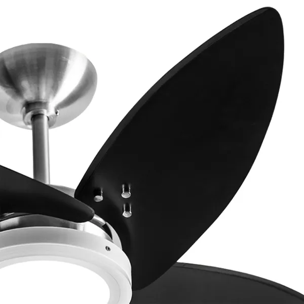 Foto 3 de VENTILADOR AZZAM LED 127V 4P ALUM ESCOVADO PR TRON