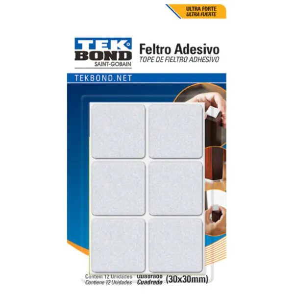 FELTRO QUADRADO 30MM BRANCO TEKBOND