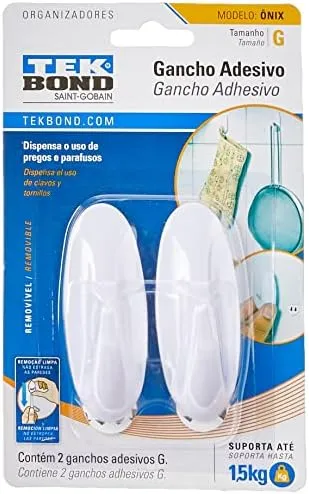 GANCHO ONIX DE PLAST BRANCO G TEKBOND