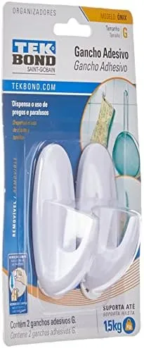 Foto 2 de GANCHO ONIX DE PLAST BRANCO G TEKBOND