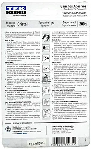 GANCHO CRISTAL DE PLAST TRANSP P TEKBOND