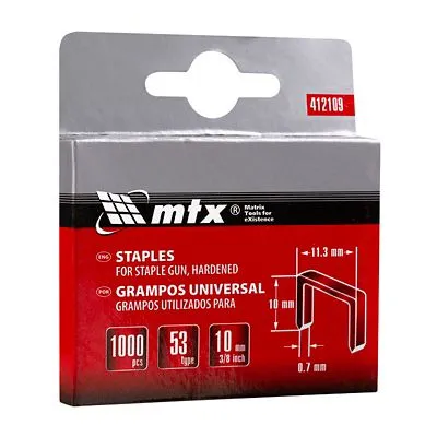 GRAMPOS 10MM GRAMPEADORES TPERADOS TIPO 53 1000PÇS-MTX