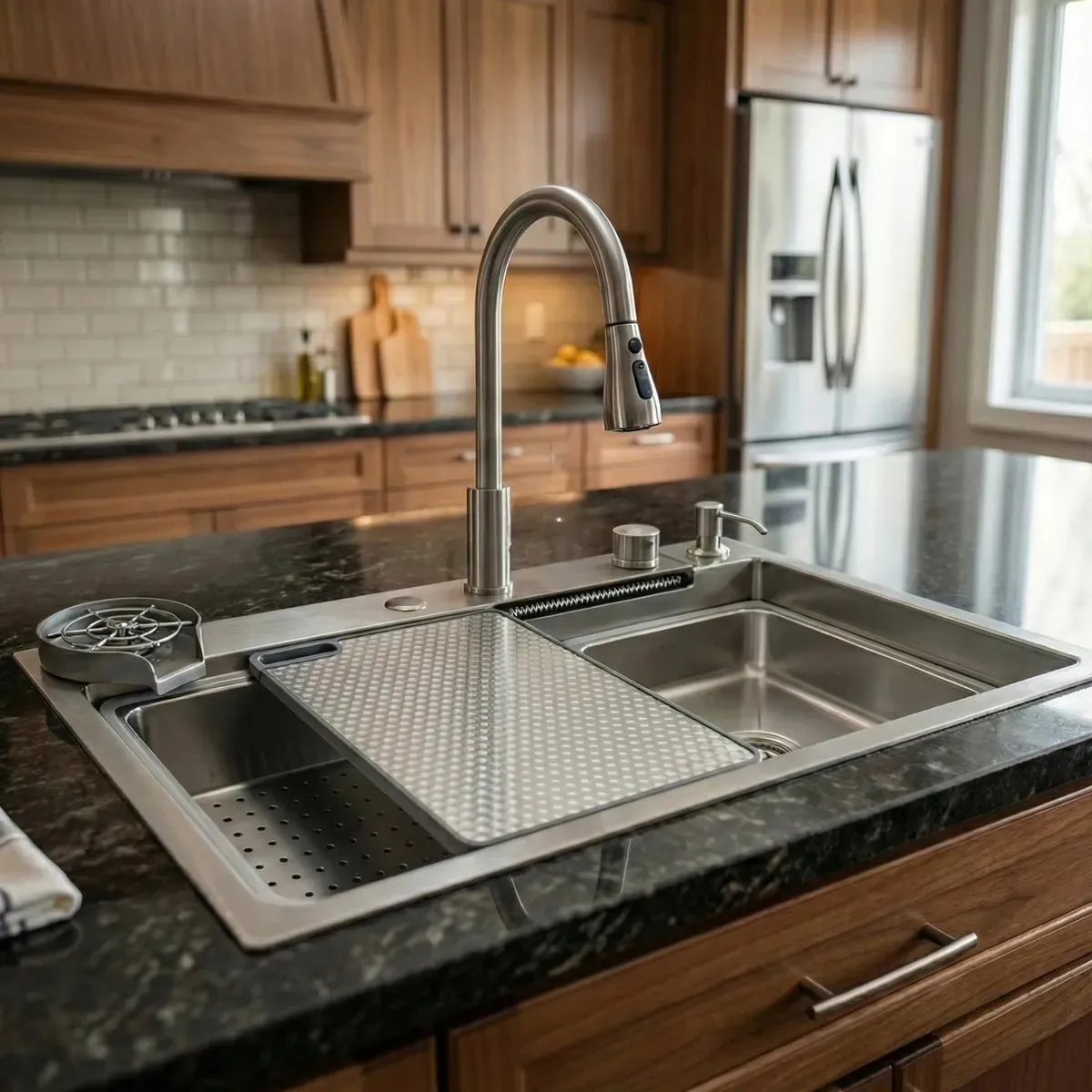 Foto 4 de Cuba gourmet cozinha premium aço inox 304 75x45 com acessórios